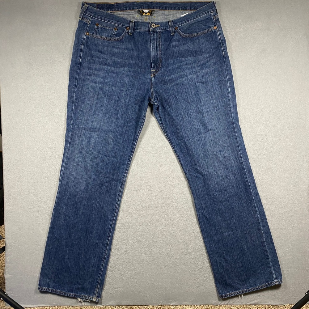 Lucky Brand Vintage Boot Jeans Mens 40L 40x34 Blue Denim 7MD1380-T Distressed